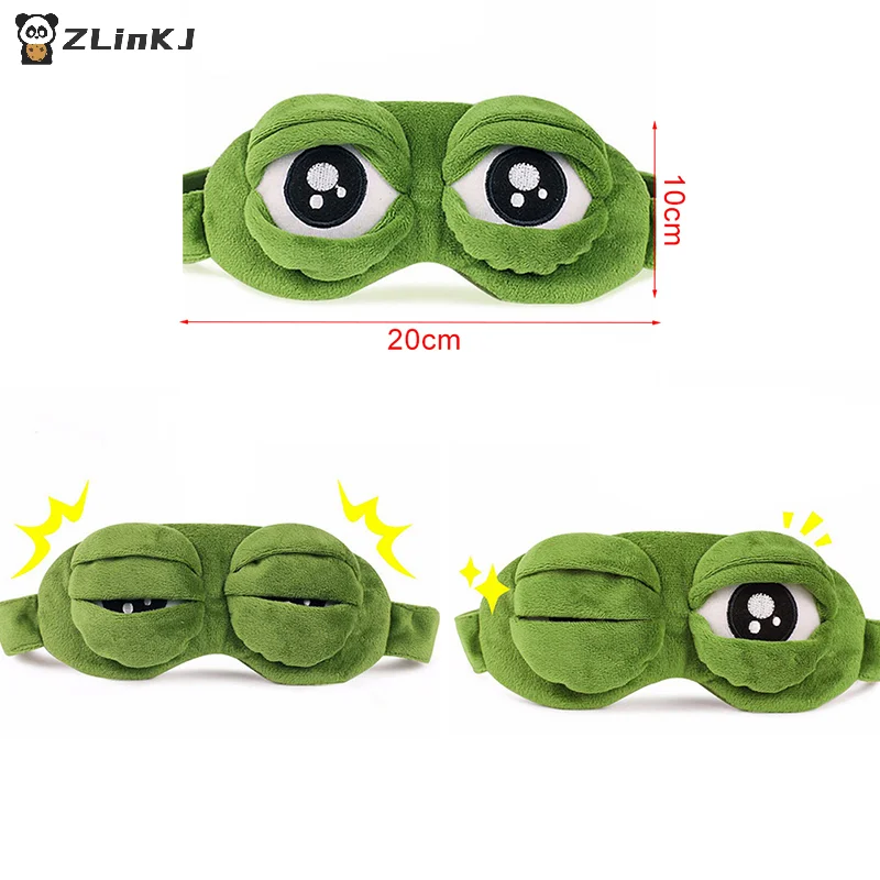 

▶ 1 шт. 3D-маска для сна «Грустная лягушка», натуральная маска для глаз, мягкая портативная повязка на глаза для женщин и мужчин, дорожная повязка для глаз