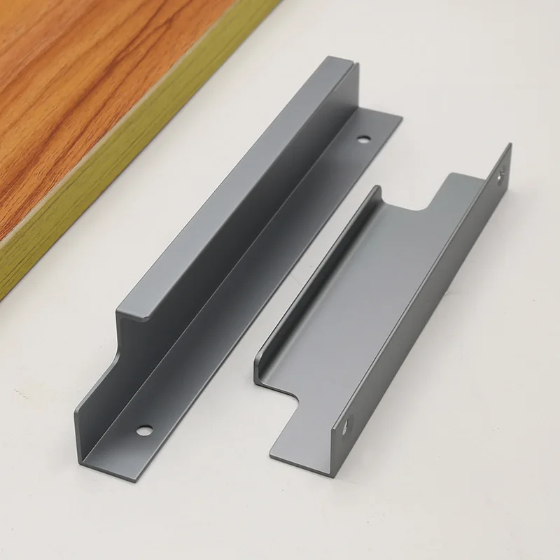 Metal L Shape Edge Pull Cupboard Knobs Kitchen Door Handles Cabinet Pull Furniture Drawer Hardware Bar Wardrobe Handle