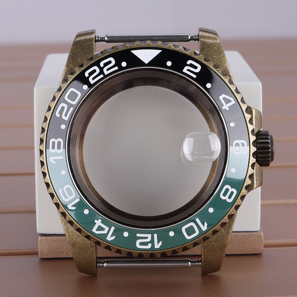 

Vintage 40mm NH35 Luxury Watch Case Ceramic Bezel Sapphire Glass For GMT Seiko NH35 NH36 NH38/34 Automatic Movements Watch Parts