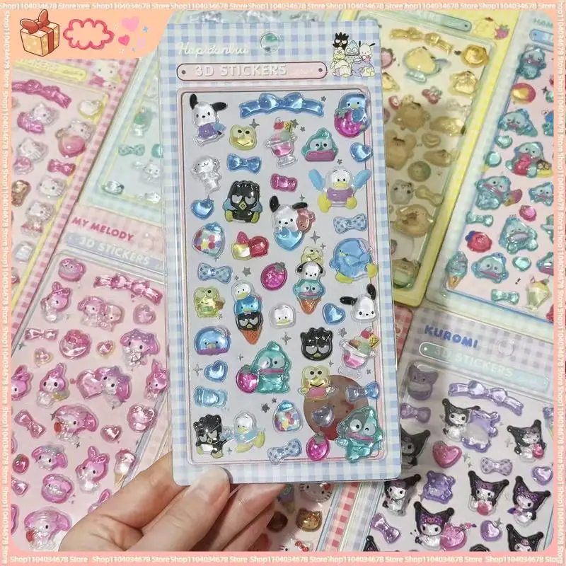 

1/8 шт. 3D наклейки Kuromi Pochacco kt Melody Cinnamoroll DIY чехол для телефона хрустальные наклейки украшения подарки на день рождения хит продаж