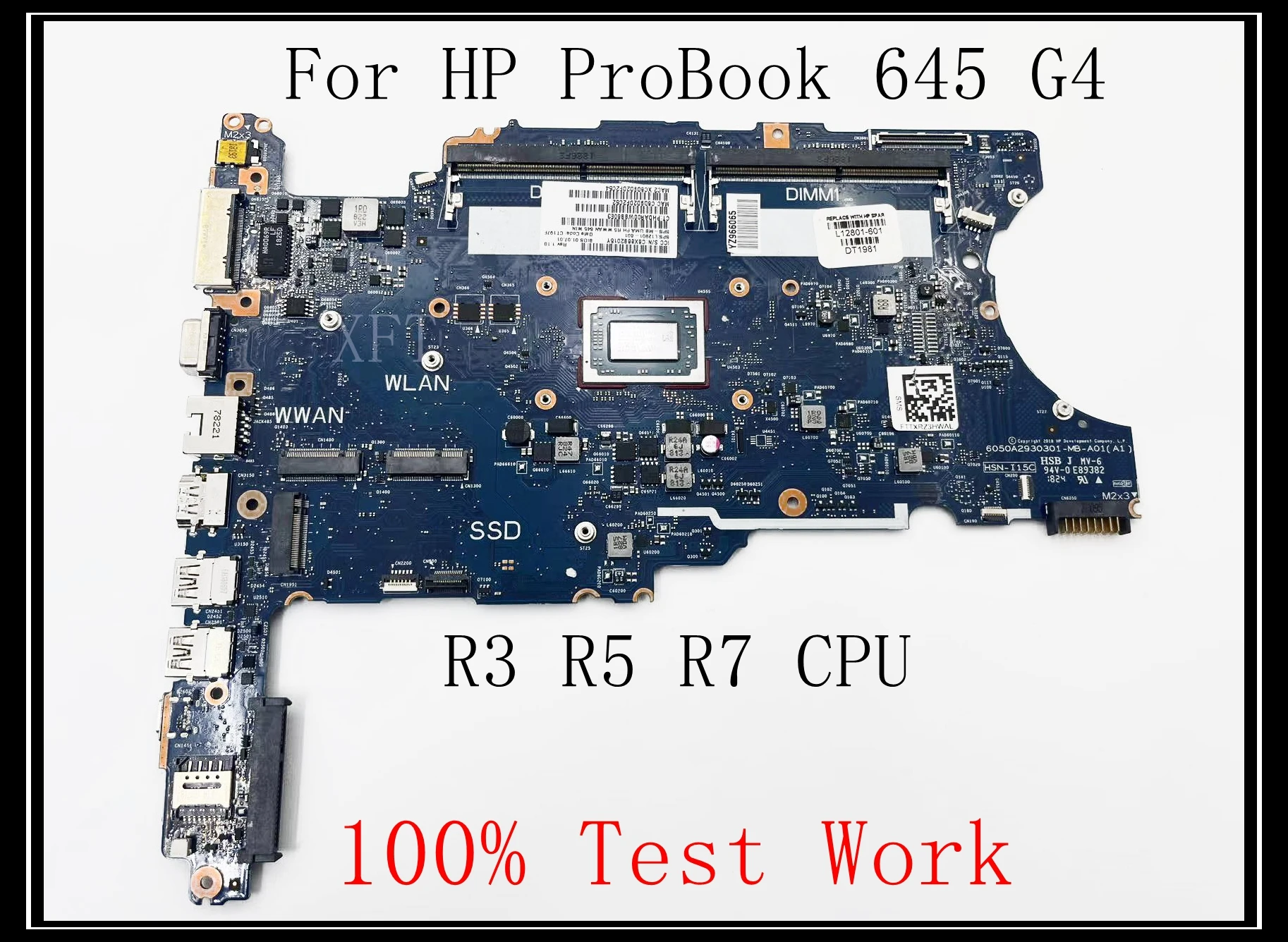 For HP ProBook 645 G4 Laptop Motherboard 6050A2930301-MB-A01 (A1) with CPU R3 R5 R7 DDR4 100% Test Work