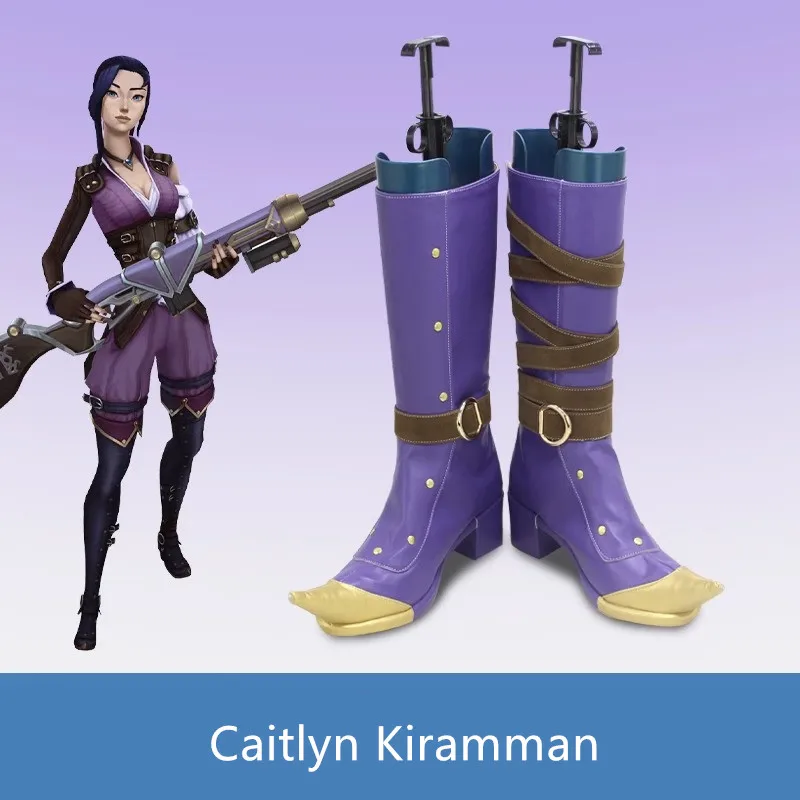 

LOL Arcane Кейтлин Кирамман Косплей Костюм Обувь Сапоги из искусственной кожи ручной работы