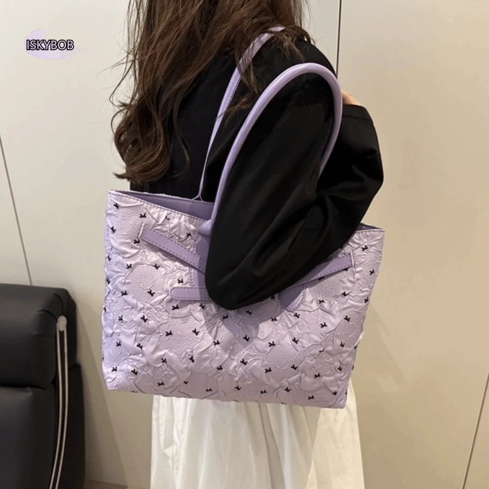 

Fashion Stylish Bow Shoulder Bag Y2k Leisure Women Tote Bag Versatile Zipper Commuting Bag Armpit Bag