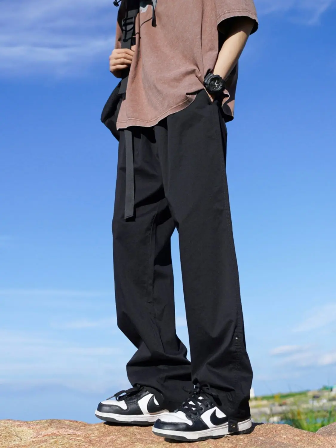 American Streamer Workwear Men Autumn 2025 New Loose Straight Wide-leg Casual Pants