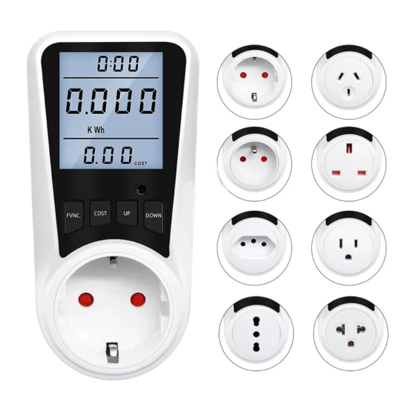 Plug-in power meter socket, power usage power monitor