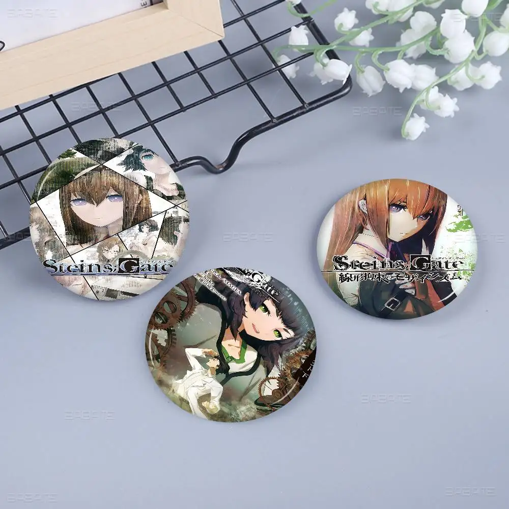 

Anime S-Steins Gate Classic Vintage Creative Tinplate Soft Button Pins Animal Icon Brooch Lapel Backpack Badge Accessories Pin