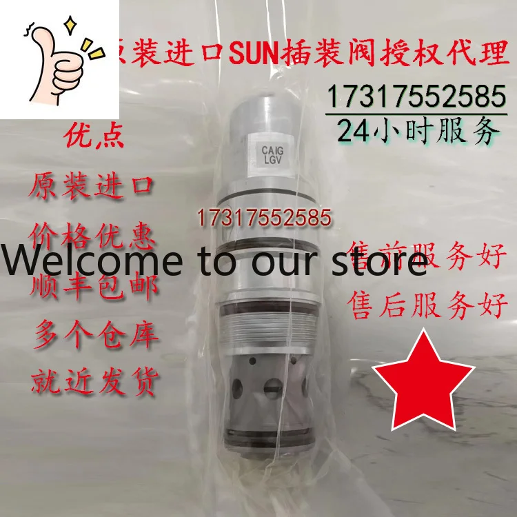 SUN Counterbalance Valve CAIGLGV Fluorine Cartridge Valve For Hoist/Crane/Ship/Roadheader/Bulldozer