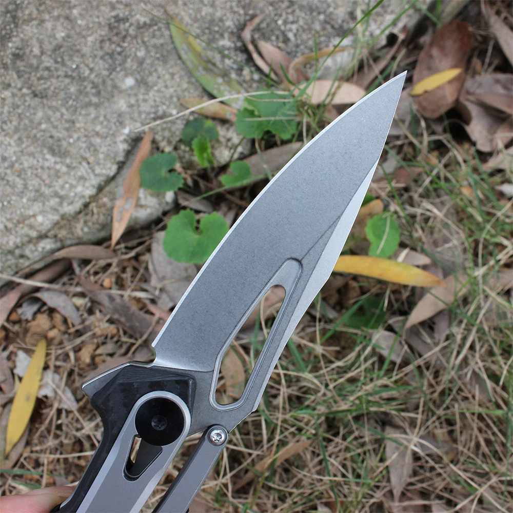 ZT 0990 uchwyt z włókna węglowego składany nóż kieszonkowy 61HRC wysokiej twardości Outdoor Survival Camping mały nóż walki dla mężczyzn