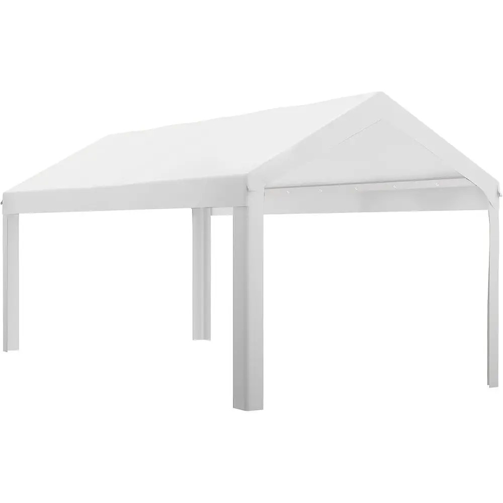 

10x20 UV-Resistant Carport Cover with Ball Bungee Cords, Portable Garage Shelter, White