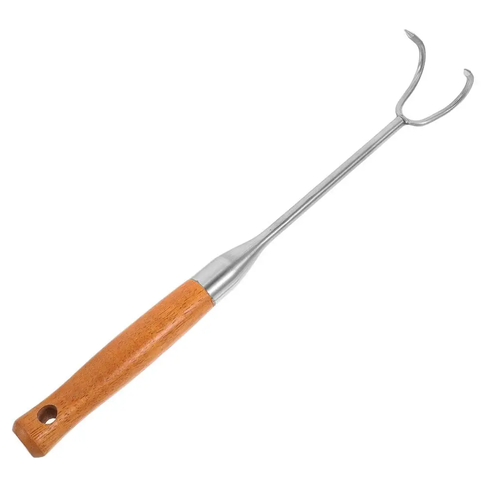 

Outdoor Meat Hook Stainless Steel BBQ Flipper Heavy Duty Food Turner Versatile Use Hook Cook Pigtail Deep Fryer