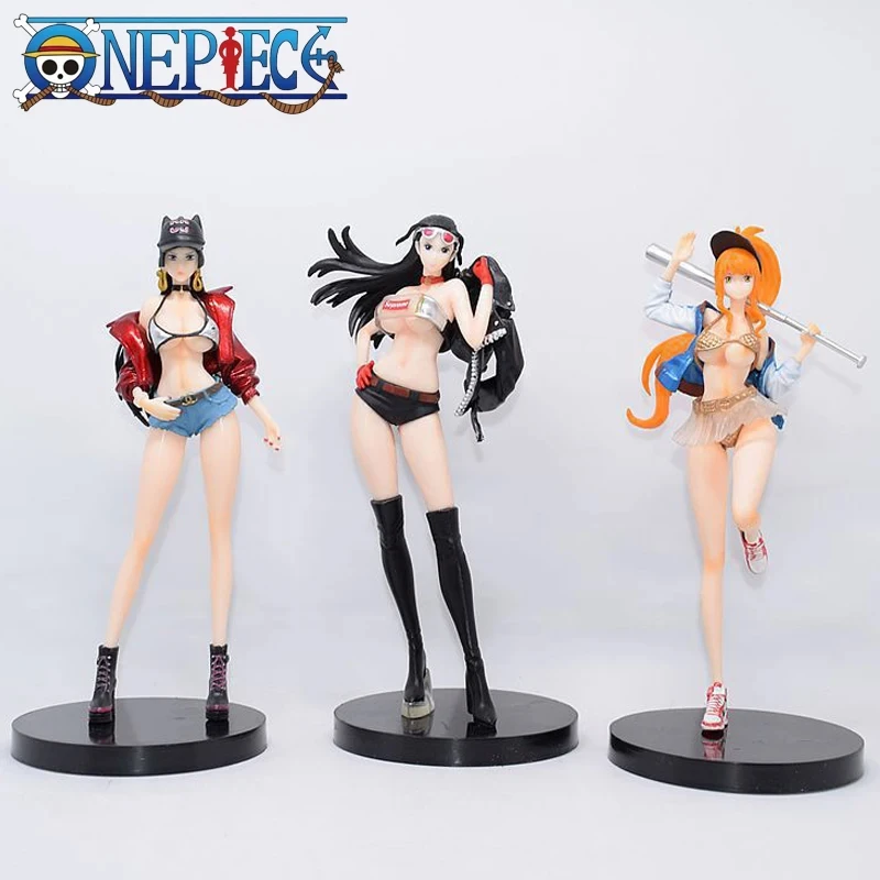 18 cm Tek Parça Boa Hancock Nico Robin Nami Anime Figürü Seksi Güzel Kız Manga Heykeli Aksiyon Heykelcik Koleksiyon Model Oyuncaklar