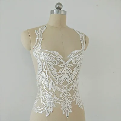 1Pc Super Quality Ivory Lace Trim Wedding Sewing Applique Crafts Lace Fabric For Wedding Dress Decoration