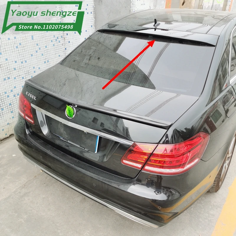 Mercedes E class w212 4-door carbon fiber Lorinser style rear trunk wings roof spoiler for benz 2010-2015