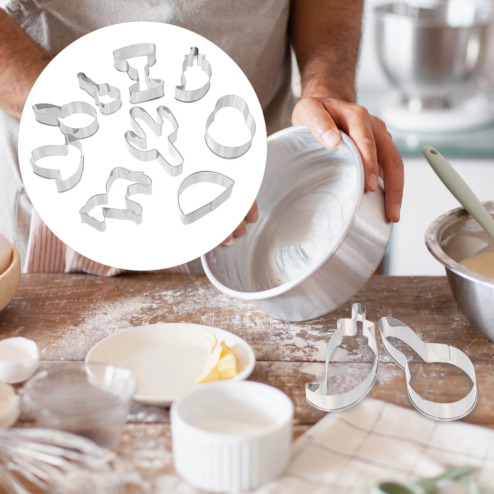 

6Pcs Stainless Steel Cookie Cutter Set Party Biscuit Molds Reusable Cookie Cutter Bakery Tools