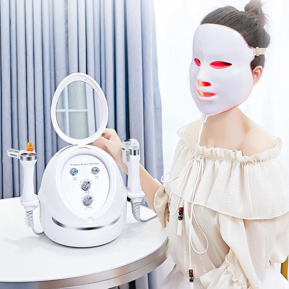 110v Small Bubble Beauty Instrument 7 Modes Special Bubble Machine 5 In1 Facial Skin Care Equipment for Cleaning Blackhead Hydra