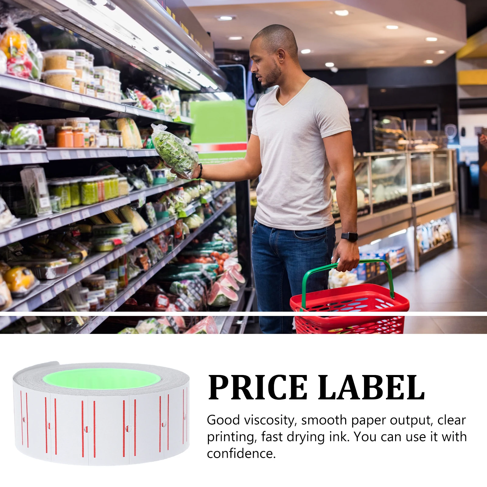 5000pcs 가격 라벨 용지 슈퍼마켓 비용 태그 스티커 자체 접착 시장 태그 차고 판매 표시 소매점 용품 스티커