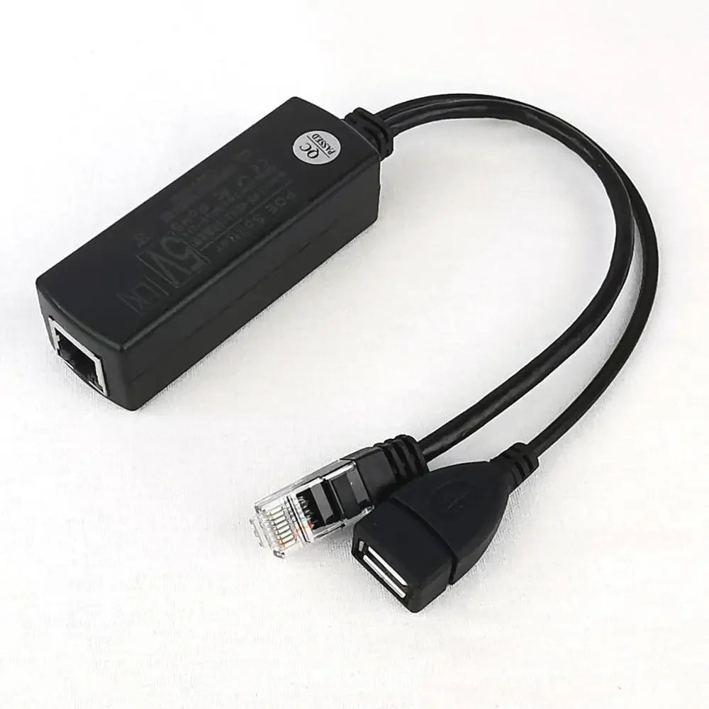 DSLRKIT Gigabit Active PoE Splitter 5V 5.2V 2.4A USB TYPE A Female Orange Pi 802.3af