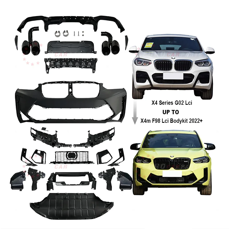 

Комплект кузова X4 G02 Lci для Bmw X4 G02 Lci Обновление до X4m F98 Lci 2022+ Bodykit, аксессуары для автомобильного бампера
