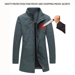 2024 New Tactical Anti Stinger Anti Chop Men Administrative Lengthened Jackets Leisure Safety Protection Anti Hacker Clothing