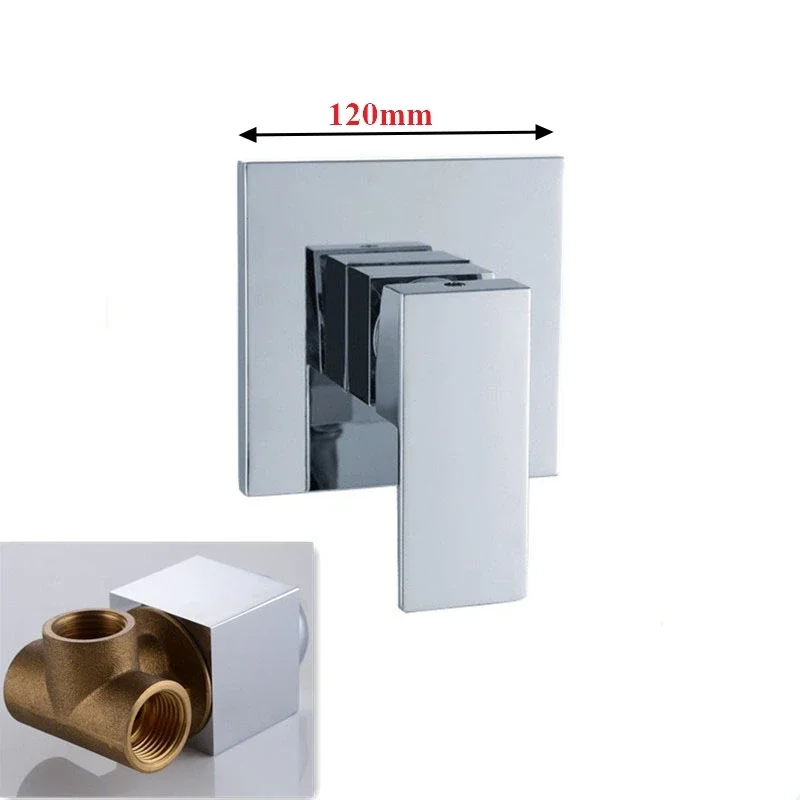 Brass Bathroom Wall Mounted Hot Cold Mixing Valve Concealed  2 Inlet 1 Outlet Water Control Valve Single Lever for Hotel Faucet