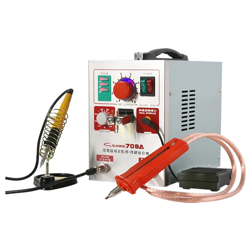 220V 110V SUNKKO 709A 1.9KW Spot Welders Portable Welding & Soldering Station for 18650 Lithium Battery Pack S709A S709a