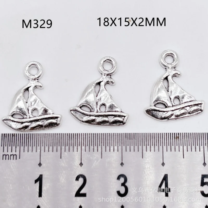 Factory Direct Sales 100Pieces DIY Zinc Ornament Sailboat Necklace Bracelet Pendant Clothing Bag Pendant