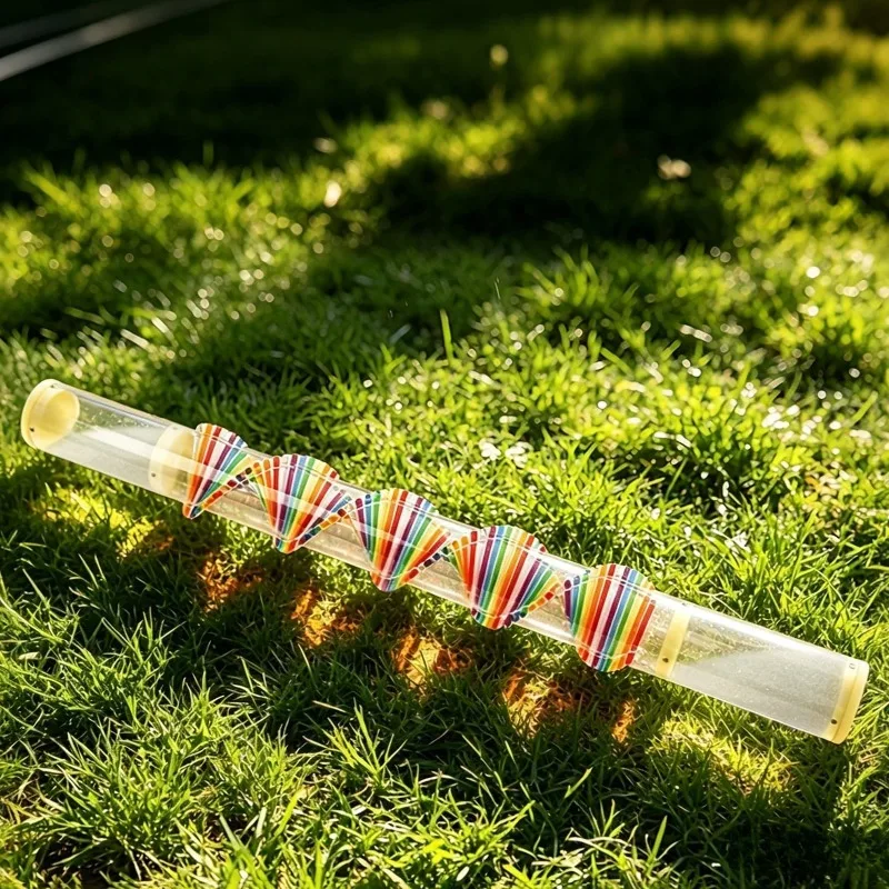 Colorful DNA Rain Stick Long Sustain Rainmaker Shaker Spiral Yoga Meditation Sound Tube Relax Transparent Orff Instruments