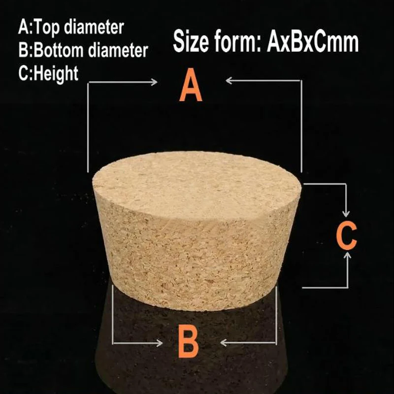 7.5mm-105mm Multi Specification Pudding Bottle Cork Stopper ConeTest Tube Plug Laboratory Supplies