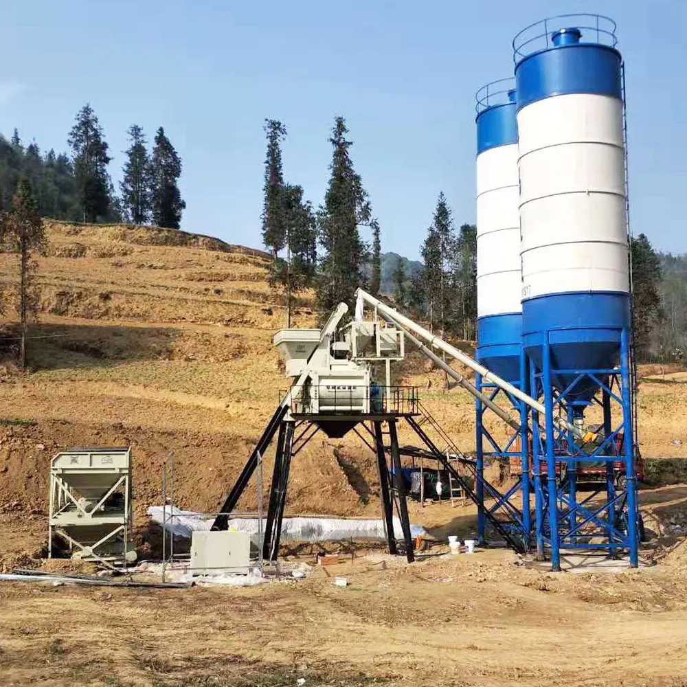 Easy To Transport And Installation Construction Machine Concrete Mixing Plant With 50CBM/H Output For Road And Building Projects