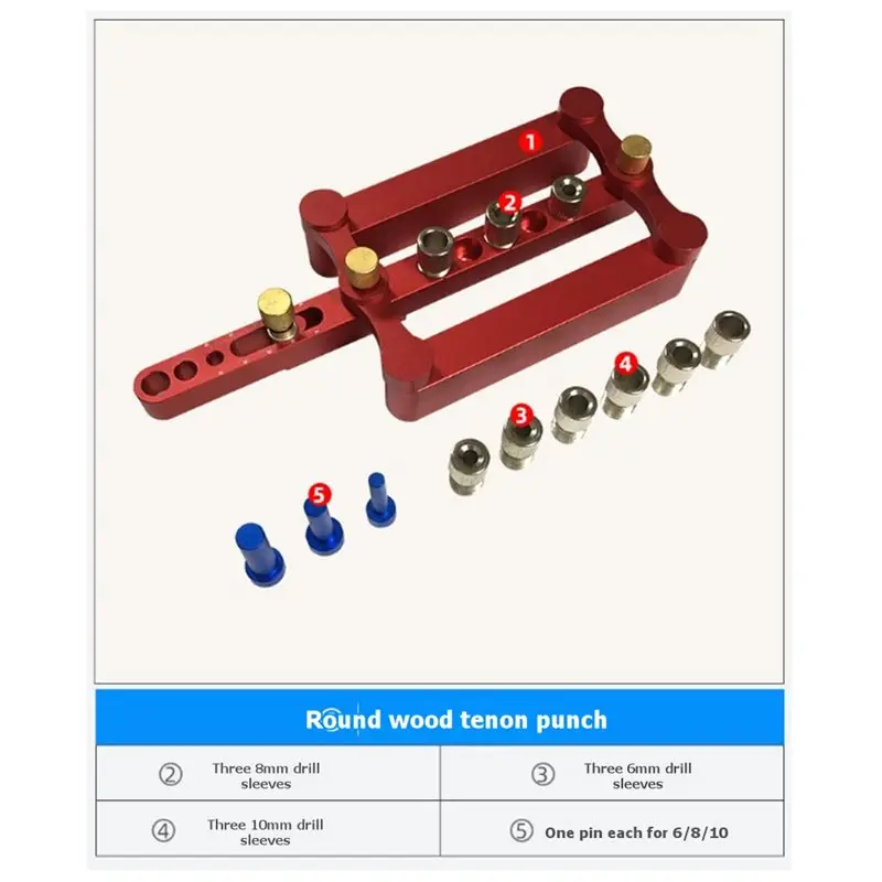 IALJ-Woodworking Joinery Hole Drill Guide Self Centering Punching Locator Tool Positioner Locator For Metric Dowels
