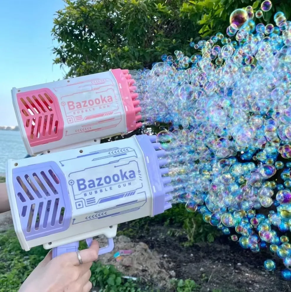 DokiToy 69-hole Machine Children's Handheld Bazooka Large Explosive Gatling Bubble Gun Boys Toys Girls New 2023 Drop Shopping