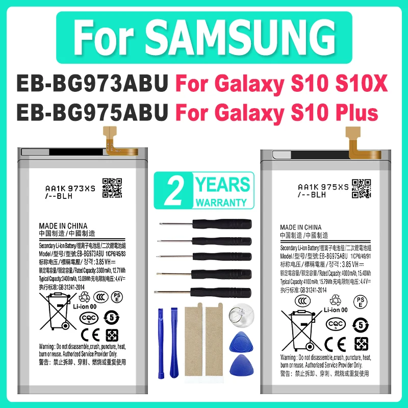 EB-BG975ABU EB-BG973ABU Battery For Samsung Galaxy S10 S10X SM-G973 SM-G975F SM-G975U G975W G973F G973U G973W G9730 Plus