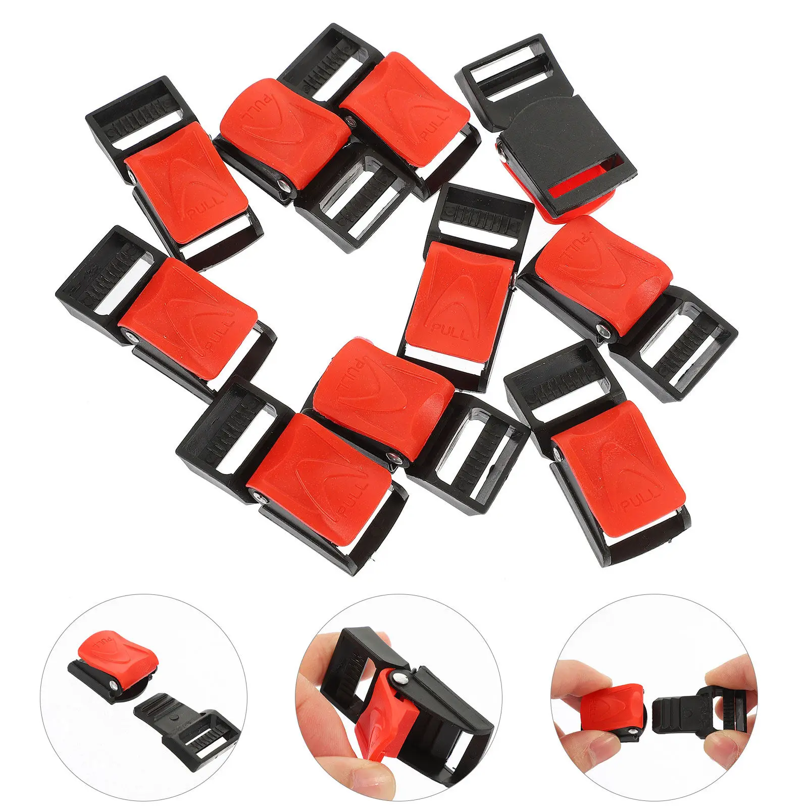 

10Pcs Chip Strap Buckle Quick Release ABS Iron Motorcycle Safety Strap Replacement Motorcycle Accessories