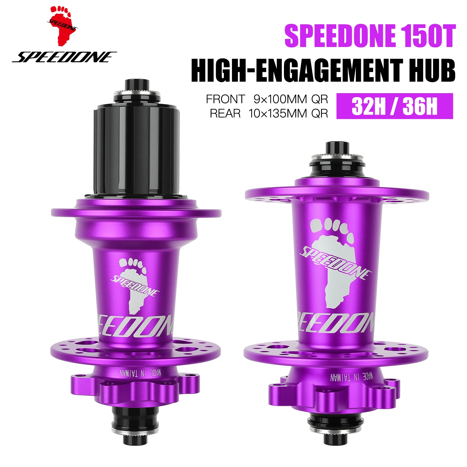 Buje de Bicicleta SPEEDONE SNIPER 150T con Engranaje Planetario, 4 Rodamientos, 32H 36H, Ultra Lubricante, Noisy Cube Downhill, 10x135mm QR, Accesorios para Bicicleta