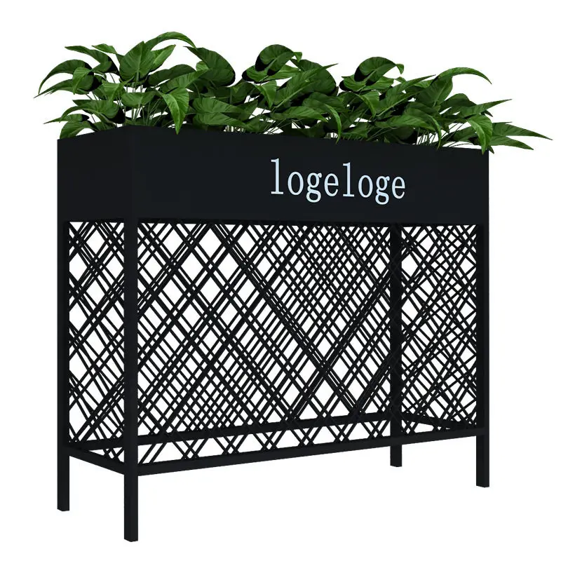 boxes, flower Outdoor decorative fence railings, flower planters, green plant stands, wrought iron flower racks, partitions for
