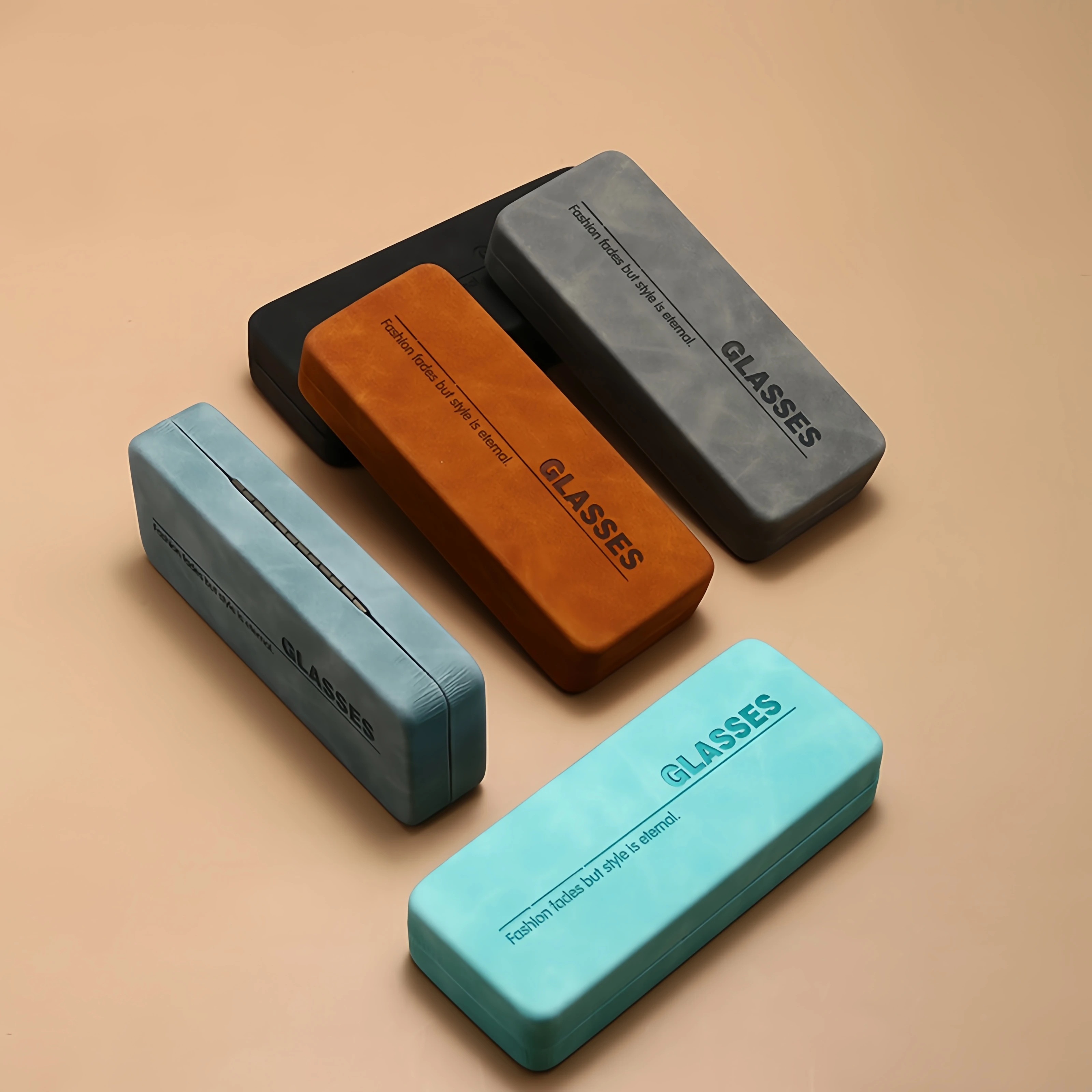 The fashionable square portable and pressure-resistant hard-shell GLASSES case can hold sunglasses