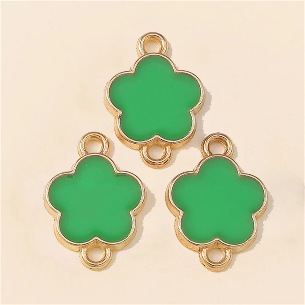 Leslie 20 Stück Emaille Elegante Bunte Blumen Fünfblättrige Blumenanhänger für Ohrringe Halsketten Anhänger DIY Schmuckzubehör – Detail 3