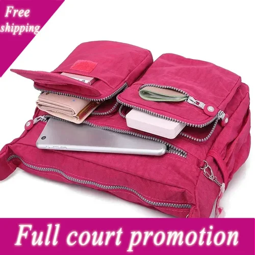 Imagen 1 del producto Bandolera de hombro A4 de alta calidad para hombre y mujer, bolso cruzado de gran capacidad, impermeable, ligero, azul, púrpura, rojo M0938