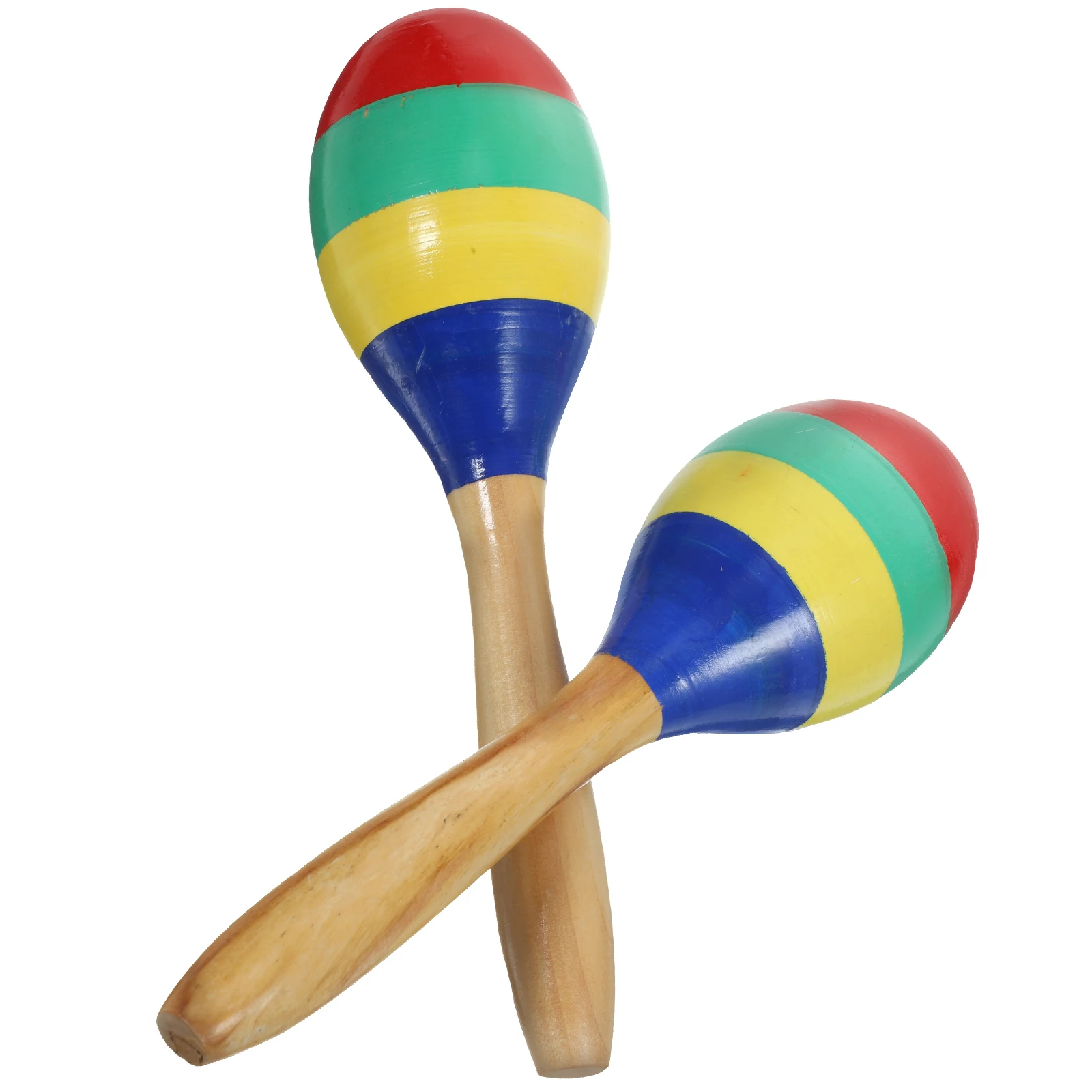 Jeu interactif en bois pour enfants, 2 pièces, Maracas 6cm, bord lisse coloré, jouets à Percussion pour bébés, Instruments de musique d'apprentissage pour enfants