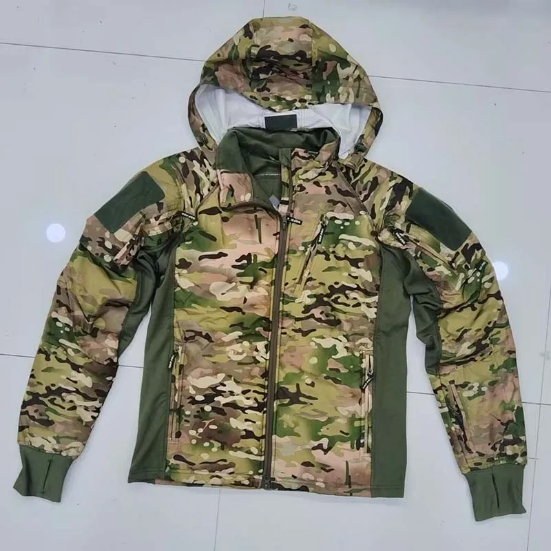 プロスタイル超軽量コンバットジャケット戦術ミリタリー迷彩コートフード付きソフトシェルジャケット屋外トレーニング秋冬