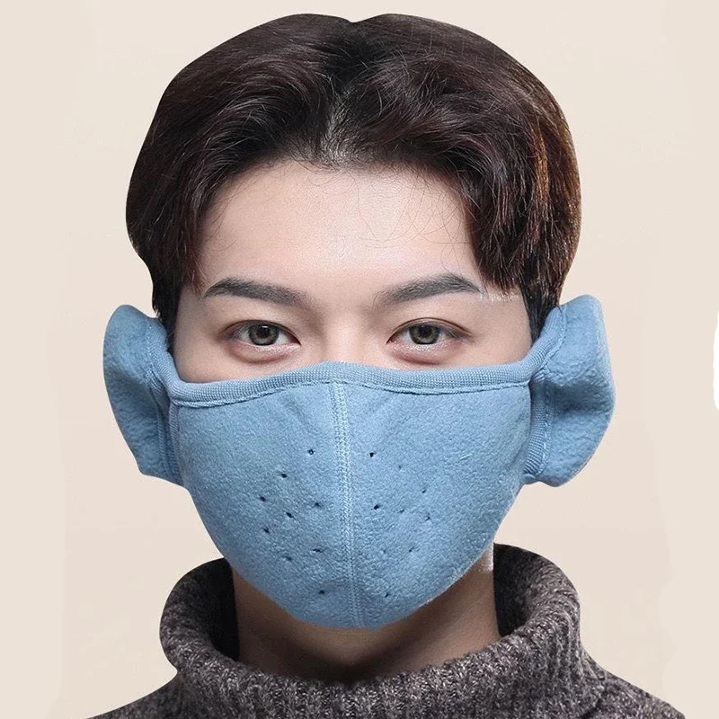 Winter Warm Half Face Mask Cold Fleece Mouth Masks with Earmuffs Anti Dust Windproof Outdoor Sports Bicycle Cycling Ski Mask