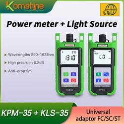 Komshine Optic Fiber Power Meter KPM-35 En Singlemode Lichtbron KLS-35 1310/1550nm Combineren. Opm Ftth Tester