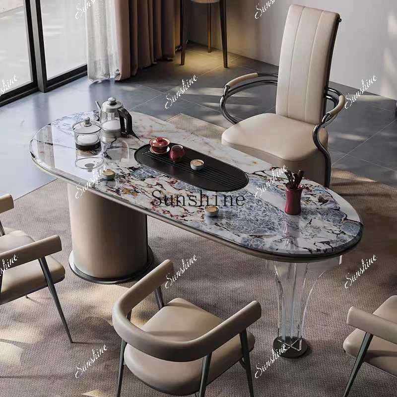 Rock slab balcony tea table modern simple household embedded kettle integrated FT