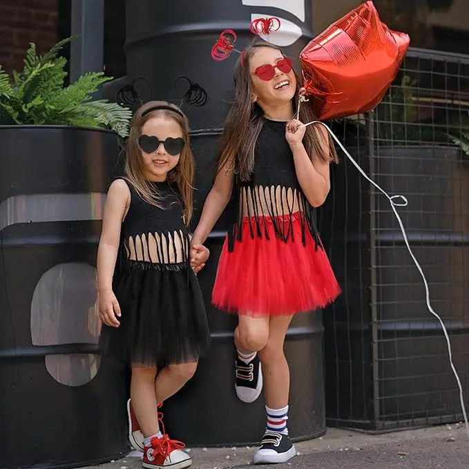 Mädchen 3 Schichten Tüll Tutu Röcke mit Herz Brille Pferdes chwanz Stirnband Geburtstag Tanz Ballett Cosplay Party Kleider Lieferungen gesetzt