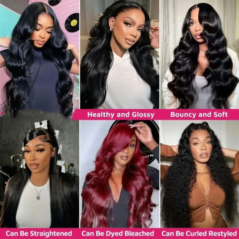 Paquetes de cabello humano body wave de 42 pulgadas, negro natural, brasileño virgen, 12A sin procesar, extensiones reales 6