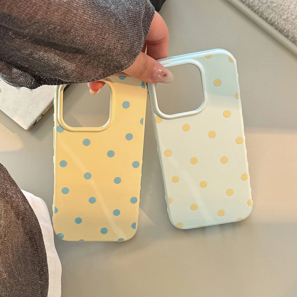 INS Niedliche Polka Dot Weiche Handyhülle für iPhone 14 16 15 17 18 Pro Max Koreanische Candy Pink Handy Schutzhülle Rückseite – Detail 12