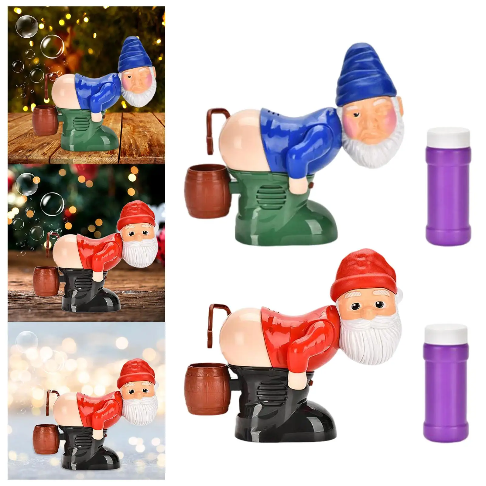 Soprador elétrico de bolhas de bunda de Papai Noel para crianças de 3 4 5 6 7 8 anos