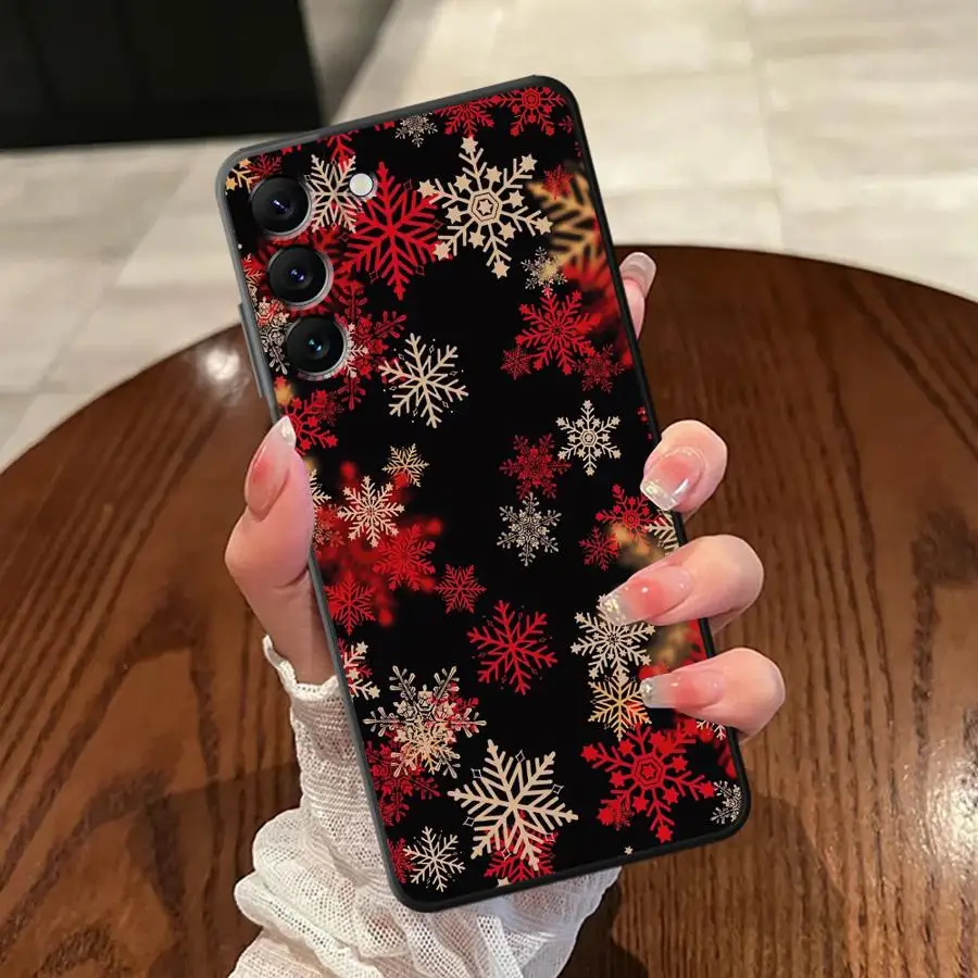 Black Soft Phone Cover Case for Samsung Galaxy A30 A15 A50 A40 A16 A20 A13 A17 A05 A04 A70 A10 A12 A06 Cool Christmas Tree