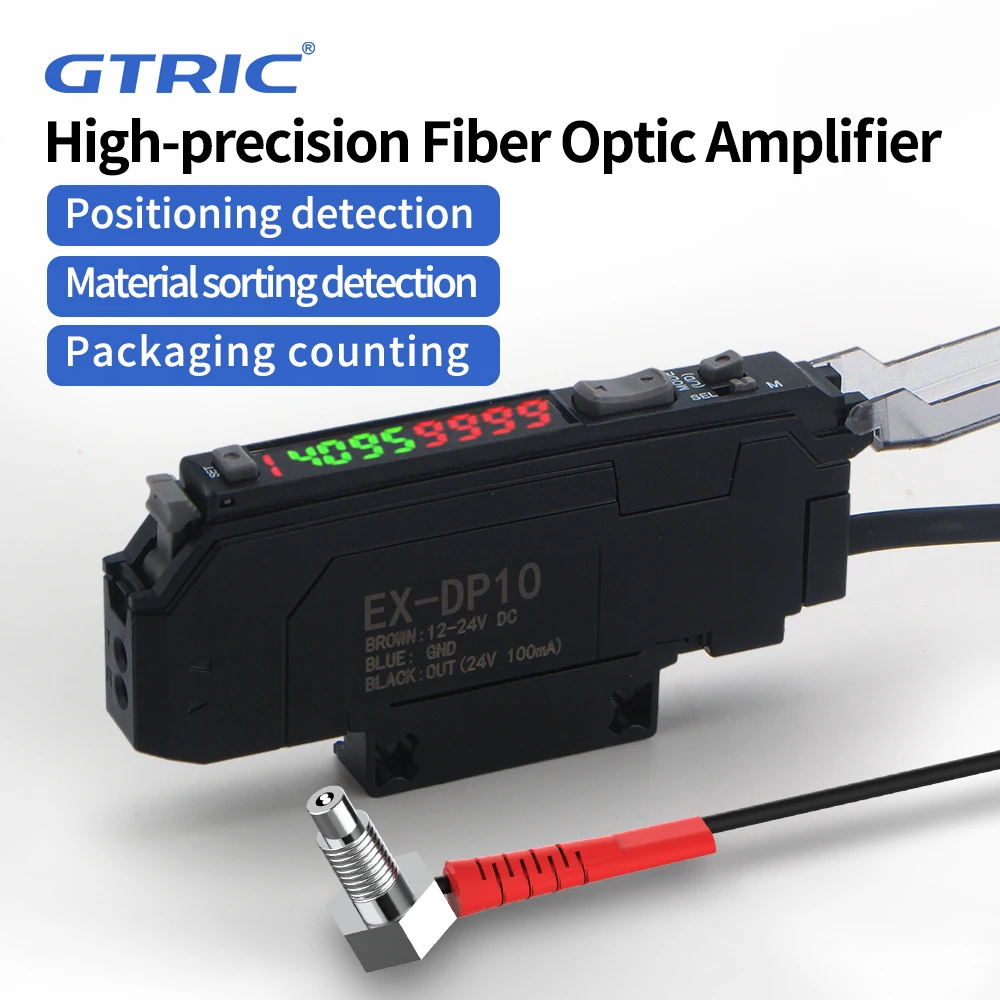 

GTRIC Fiber Optic Sensor Amplifier Kit Material Sorting Detection High-speed Response High-precision Photoelectric Switch