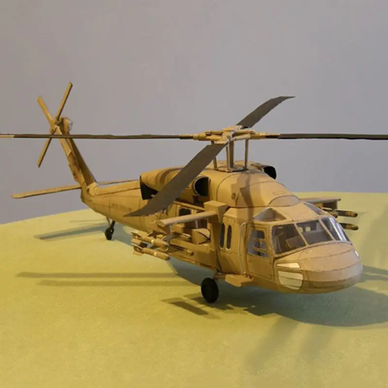 1:33 US Black Hawk UH-60 Multi-Purpose Helicopter Paper Model Black Hawk Helicopter Model Assembly Puzzle Model